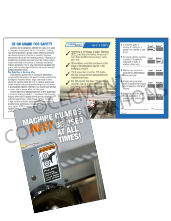 Machine Guards – Don't Remove – Safety Pocket Guide with Quiz Card