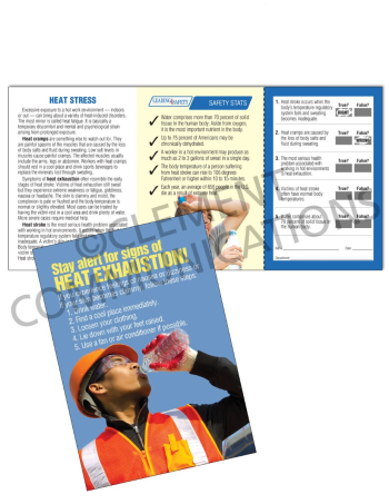 Heat Stress – Signs – Safety Pocket Guide with Quiz Card