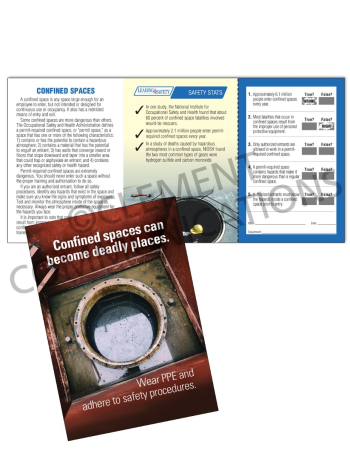 Confined Spaces – Deadly Places – Safety Pocket Guide with Scratch-off Quiz Card