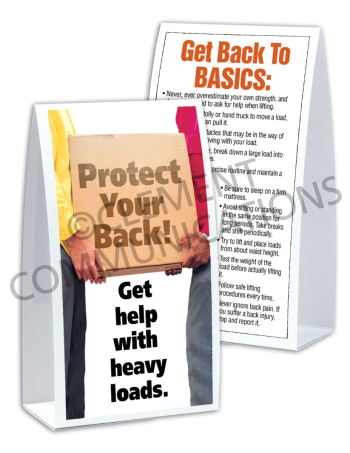 Back Safety – Heavy Box – Table-top Tent Cards