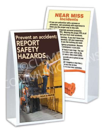 Near Miss - Prevent an Accident - Table-top Tent Cards