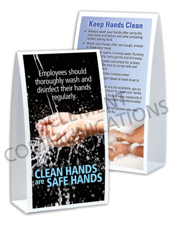 Handwashing - Clean Hands-Safe Hands - Table-top Tent Cards