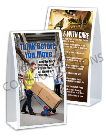 Material Handling – Think Before – Table-top Tent Cards