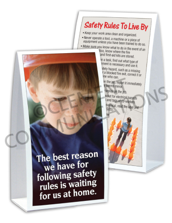 Safety Rules – Child Waiting at Home – Table-top Tent Cards
