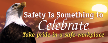 Patriotic banner to show American pride and commitment to safety, used to celebrate team achievements and goals.