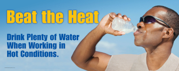 Beat the Heat banner promoting hydration and cold weather safety for OSHA compliance.