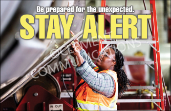 Workplace safety focus on alertness, readiness, and preventing accidents.