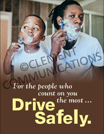 The "Safe Driving Infographic Poster" by Clement Communications, detailing critical statistics and safety tips for staying safe behind the wheel.