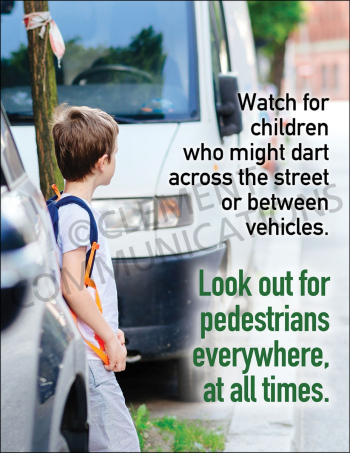 Watch For Children Pedestrian Safety Poster