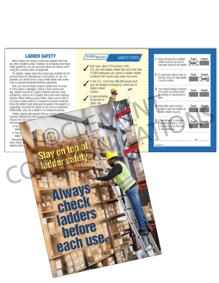 Ladder Safety - Top Step - Safety Pocket Guide with Scratch-Off Quiz Card