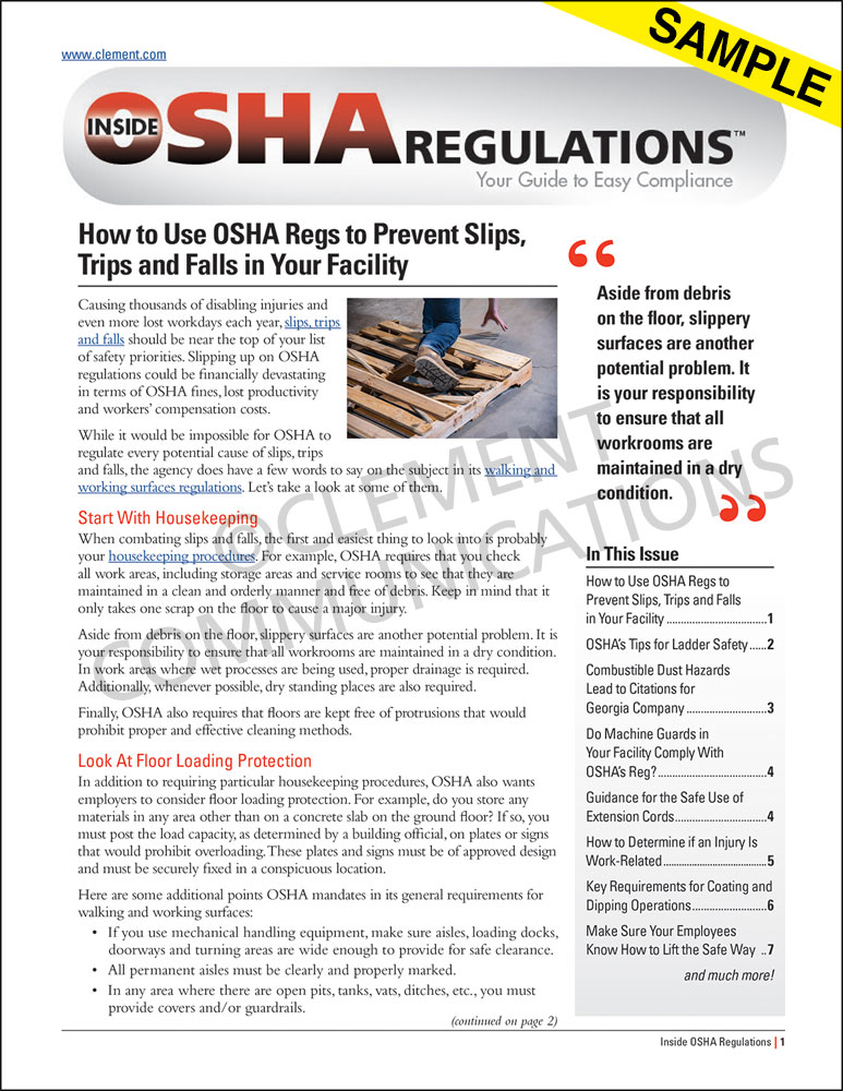 The Construction Foreman's Guide to OSHA Regulations Newsletter